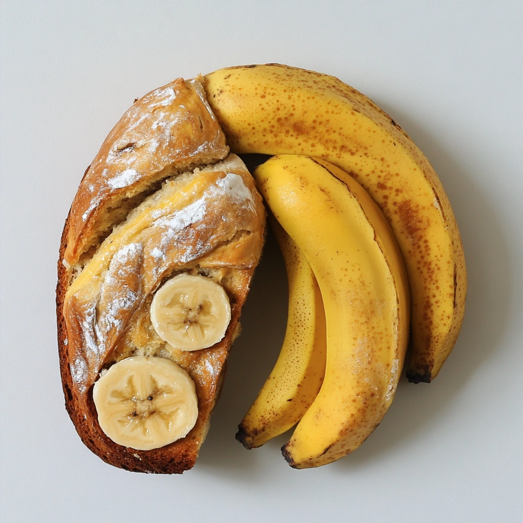 Banana bread with a split down the middle, showing common baking issue.