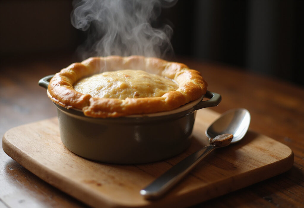 Delicious homemade beef pot pie made with leftover beef.