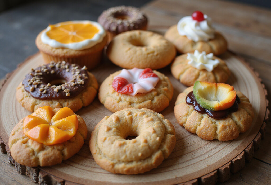 Display of unique and decorated cookies, perfect for impressing at any occasion.