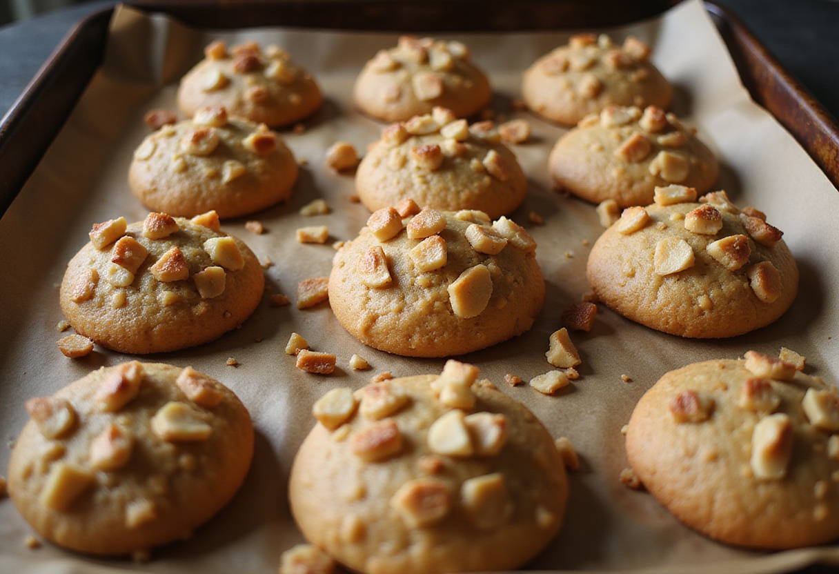 Freshly baked Pignoli Cookies ready to be served.
