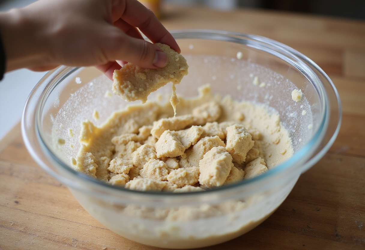 Almond paste prepared for making Pignoli Cookies.