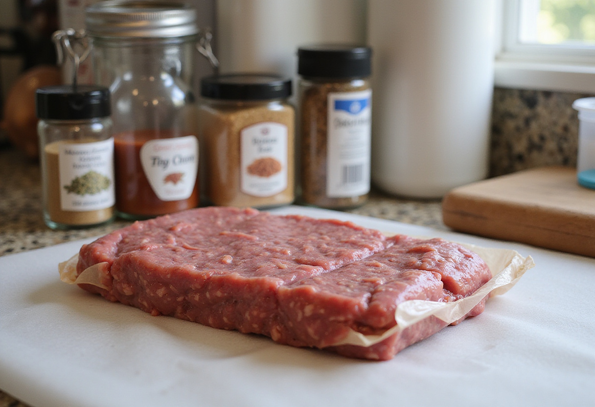 Preparing ground beef for the Best Way to Make Hanky Panky Recipe at Home.