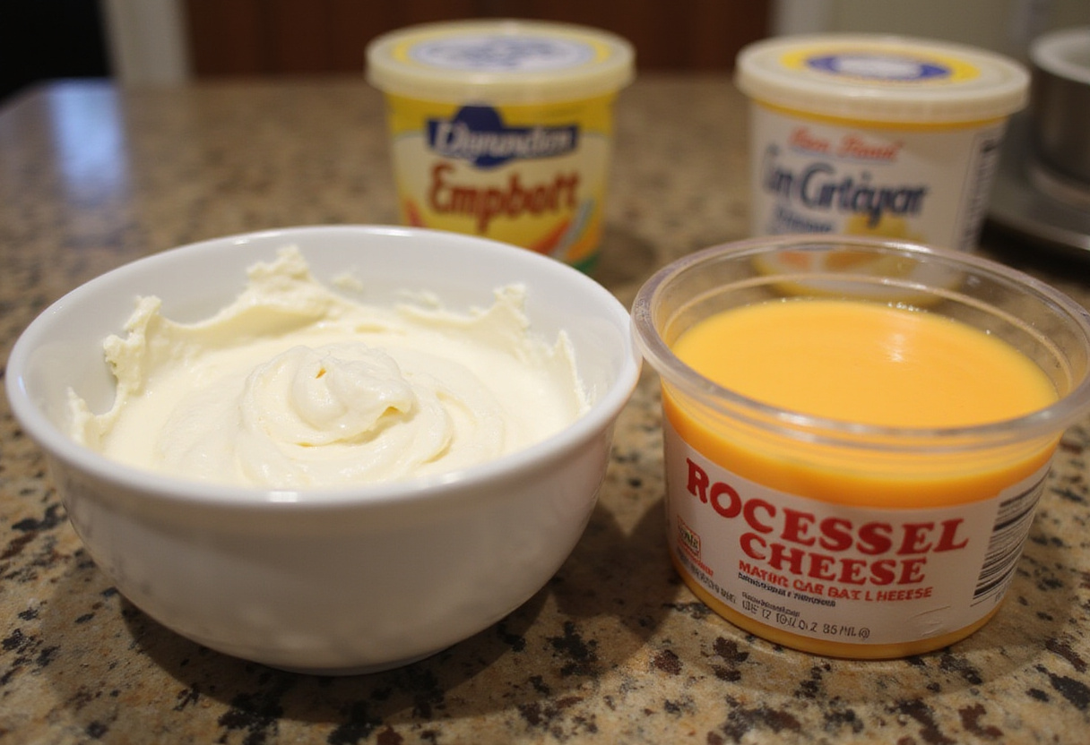 Cream cheese and cheese spread for making Hanky Panky at home.