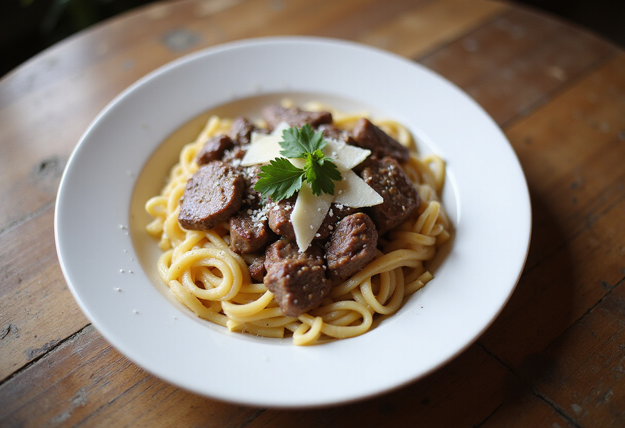 Homemade Steak Pasta served, the best way to enjoy it at home.