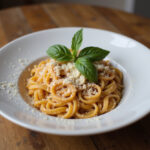 Perfect bowl of Gigi Hadid Pasta with basil and Parmesan.