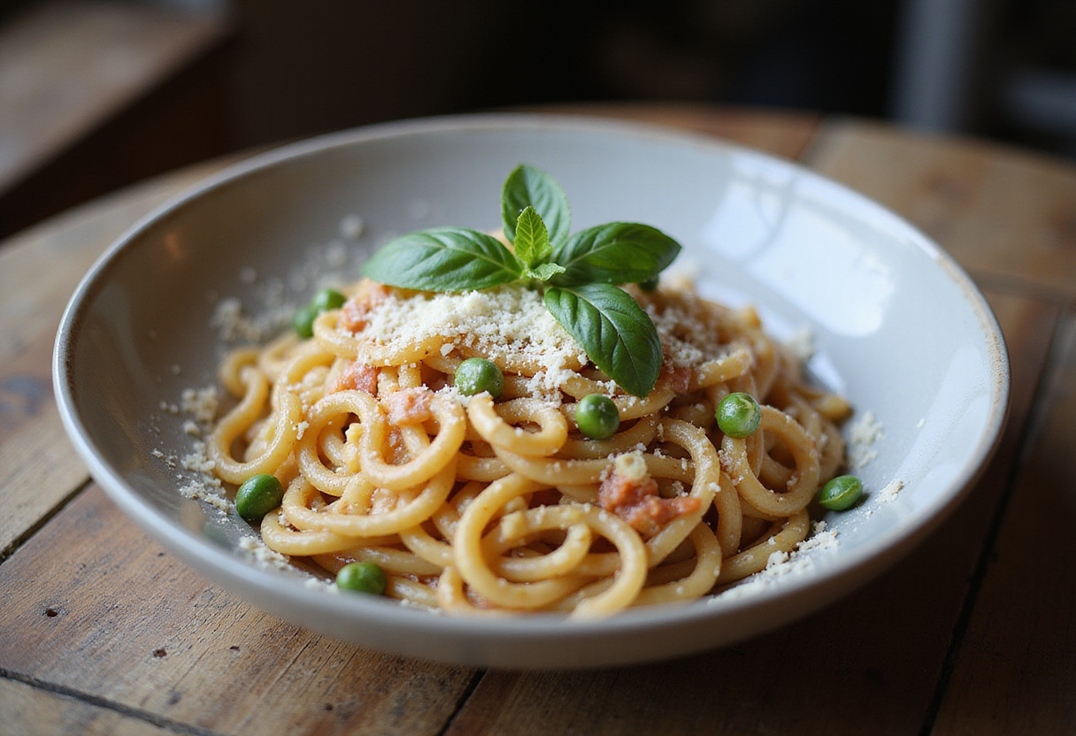 Perfect bowl of Gigi Hadid Pasta with basil and Parmesan.