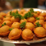 Finished Hanky Panky appetizers on a platter, ready to serve.