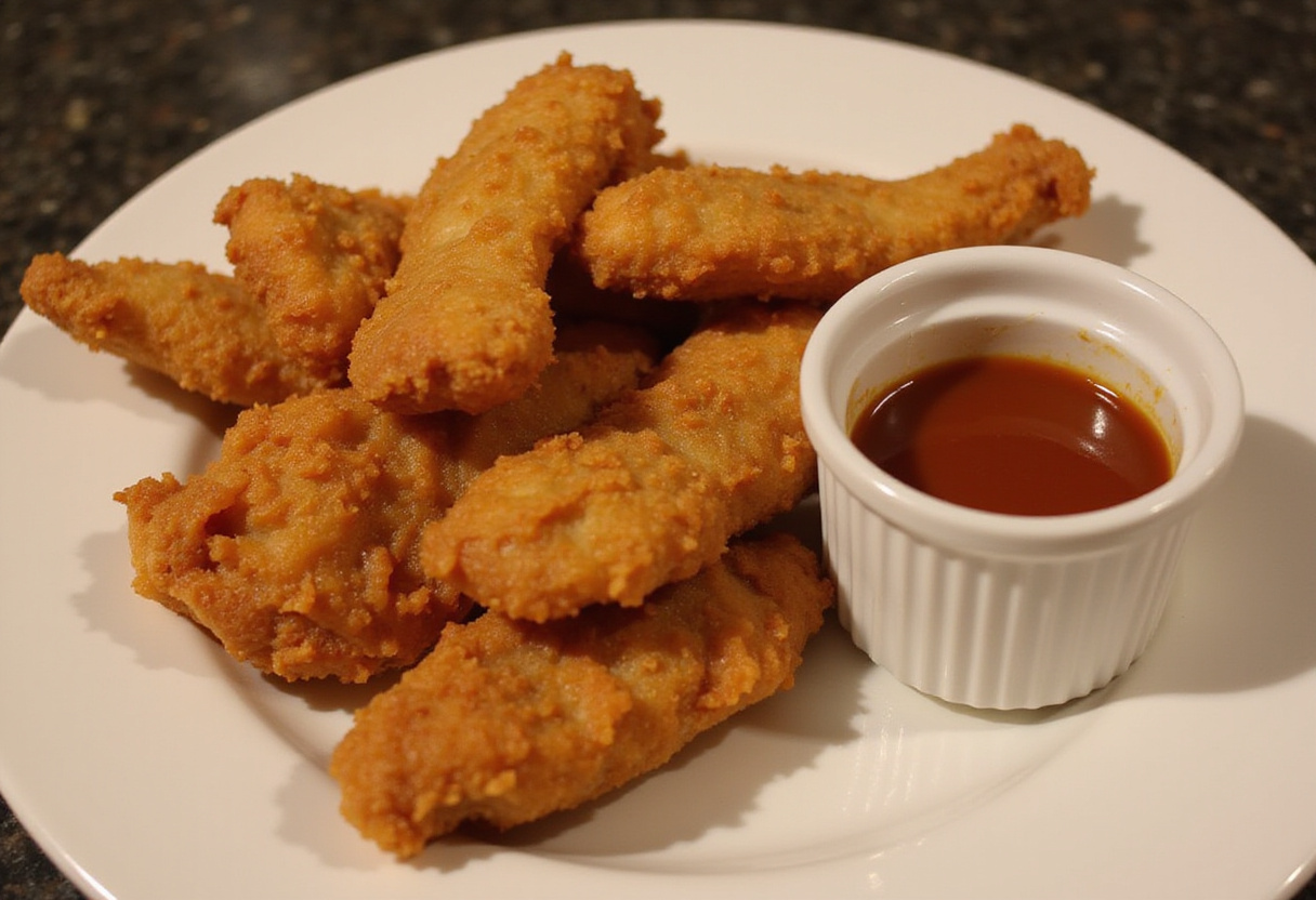 Juicy Raising Cane's Sauce served with chicken tenders.