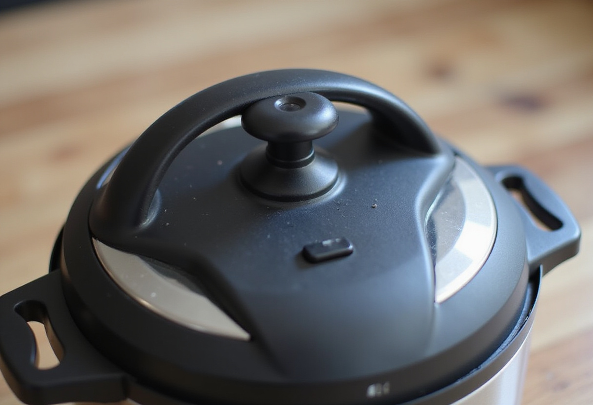 Sealing the Instant Pot for cooking ground beef.