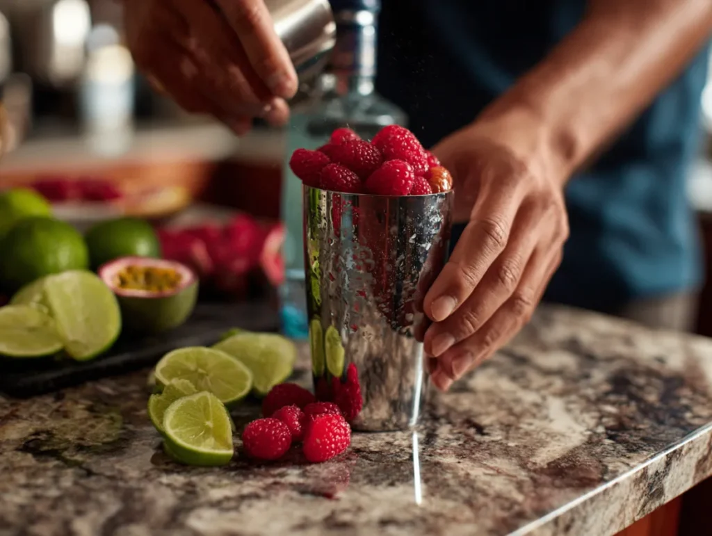 Raspberry Passionfruit Tequila Sour