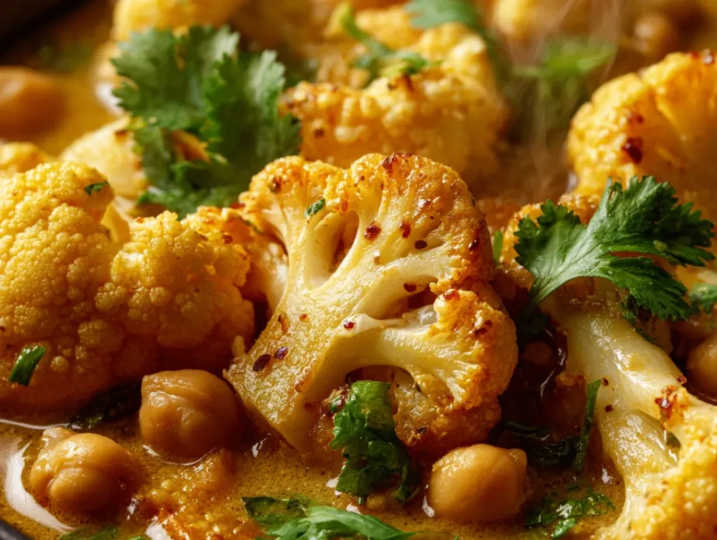 Cauliflower Chickpea Coconut Curry