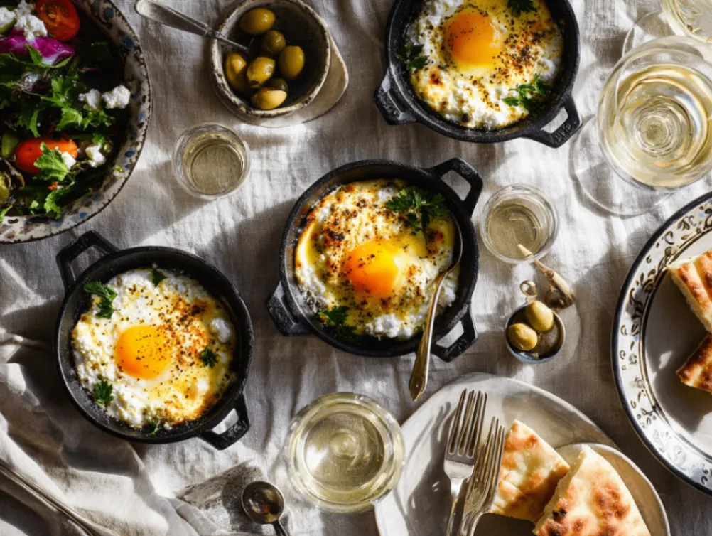 baked feta eggs