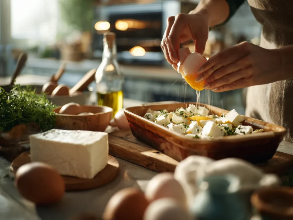 baked feta eggs