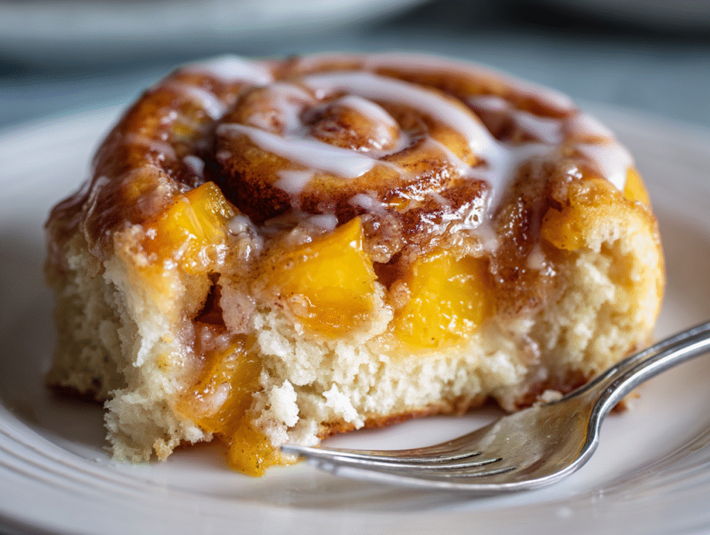 Peach Cobbler Cinnamon Rolls