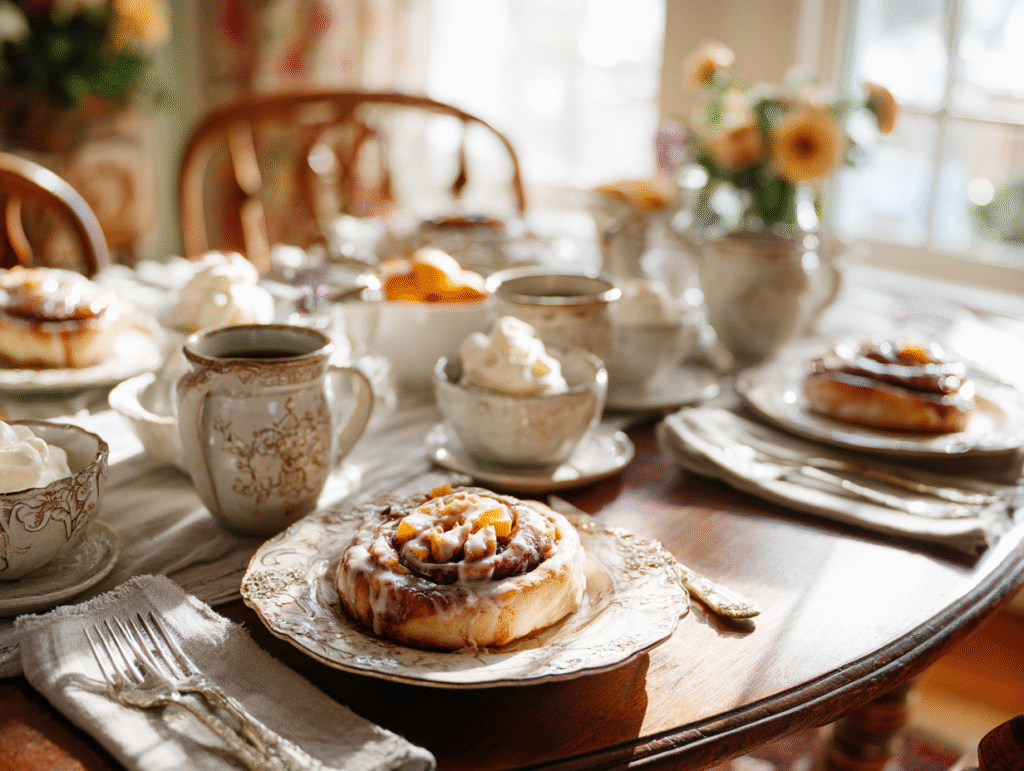 Peach Cobbler Cinnamon Rolls