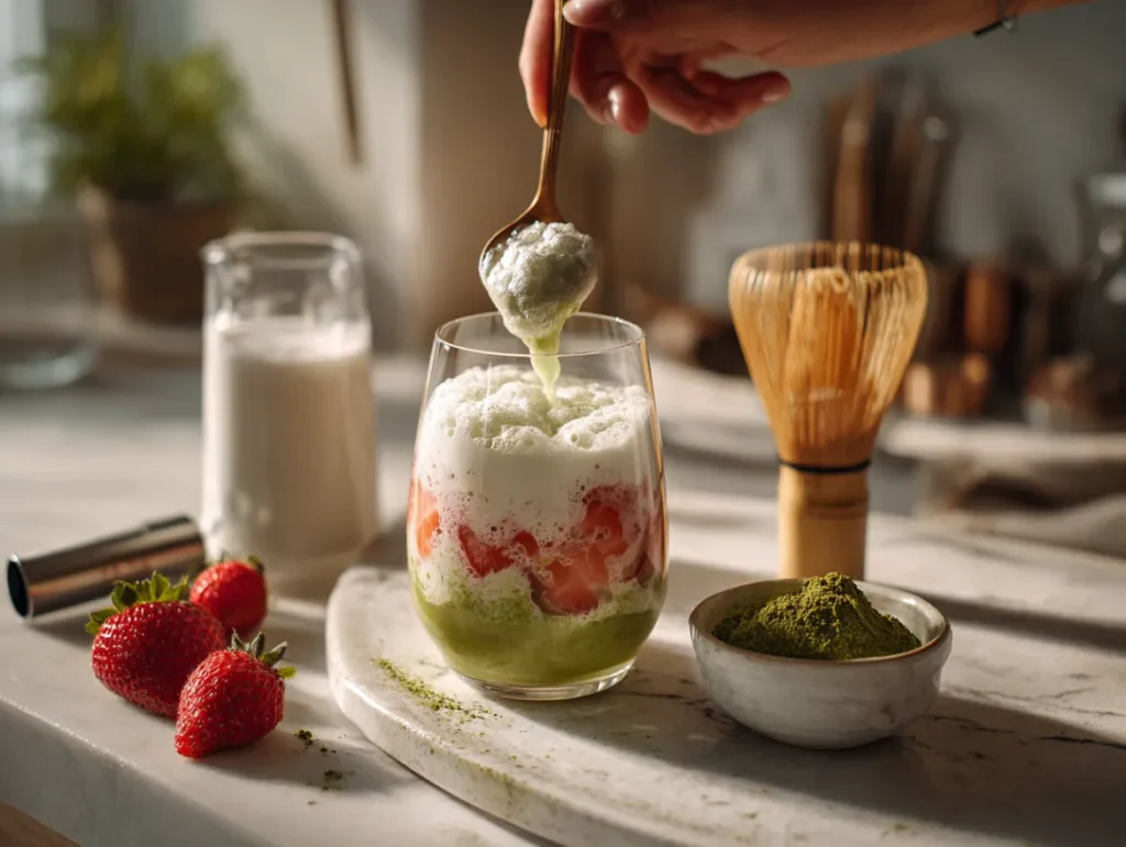 Strawberry Matcha Latte