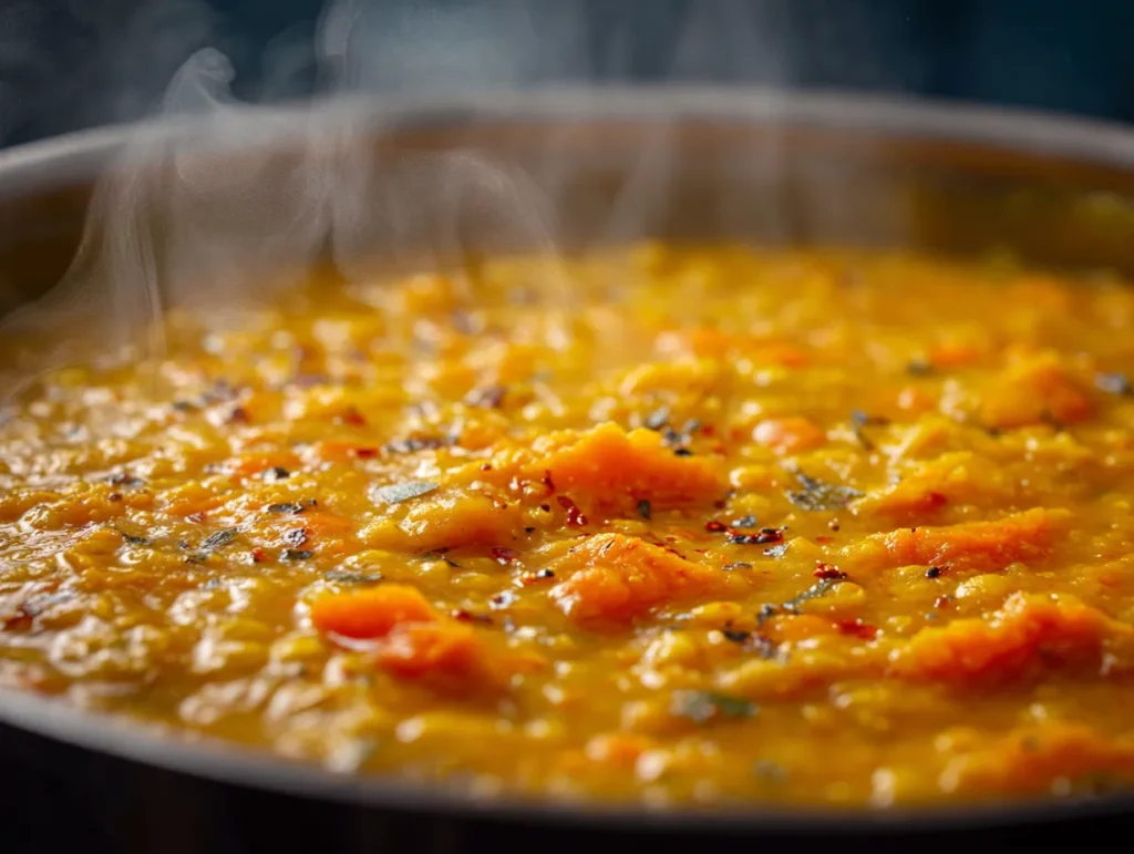 Sweet Potato and Red Lentil Curry Soup