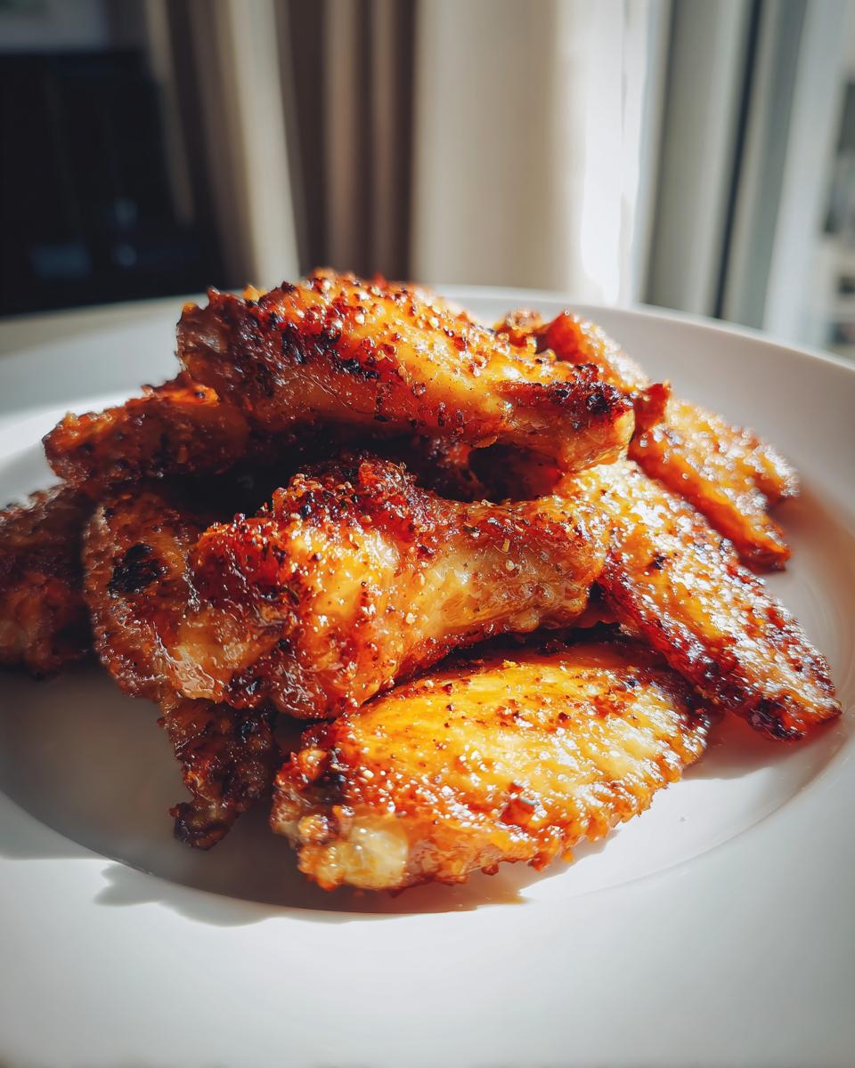 A pile of golden-brown, crispy chicken wings seasoned with spices, ready to be enjoyed as part of air fryer recipes.