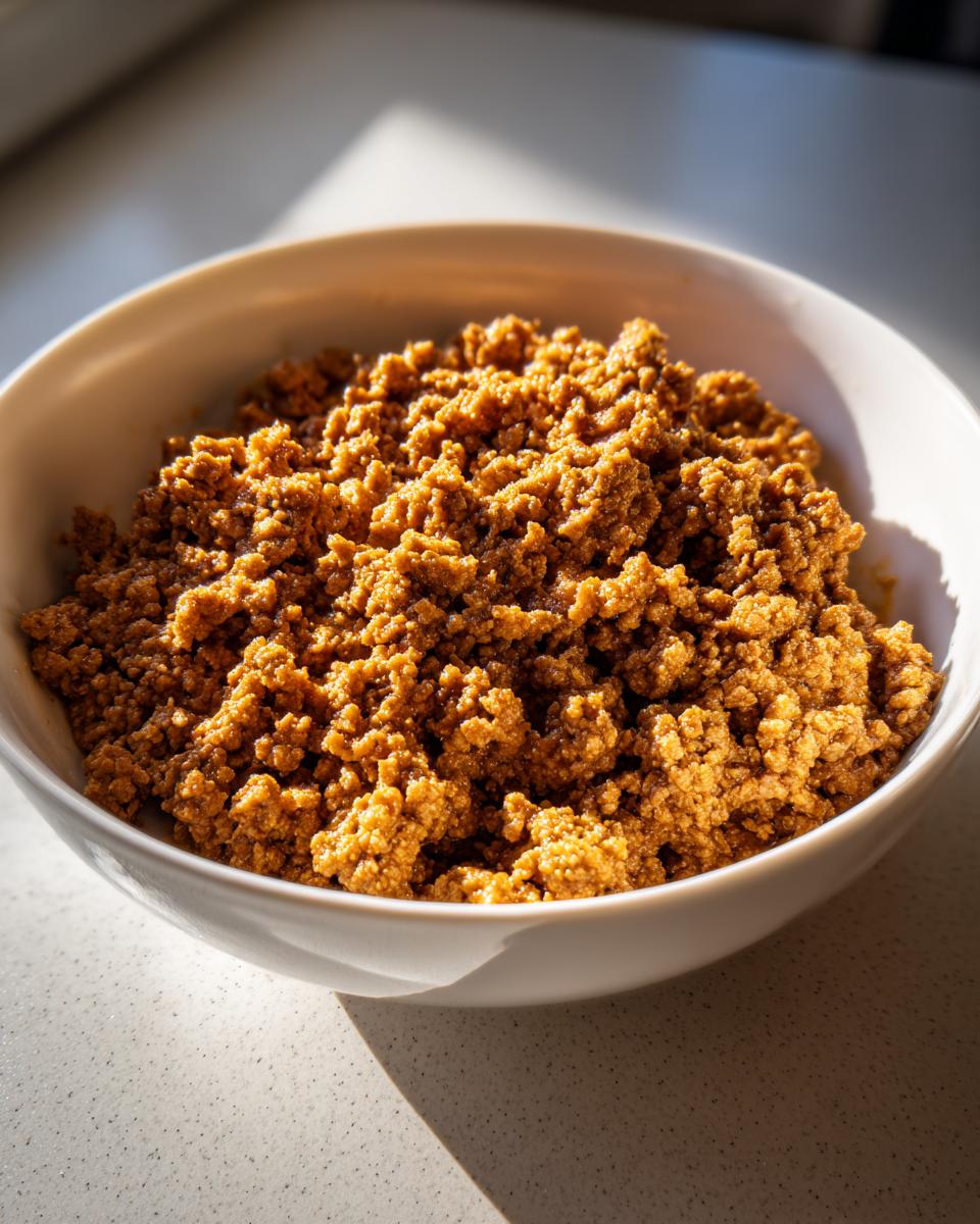 Bowl filled with cooked seasoned ground beef ready for ground beef recipes