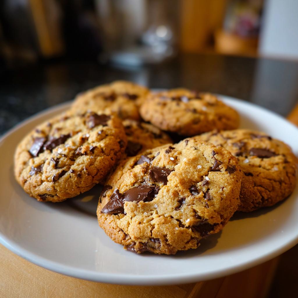 Plate of freshly baked chocolate chip cookies showcasing simple baked cookie recipes