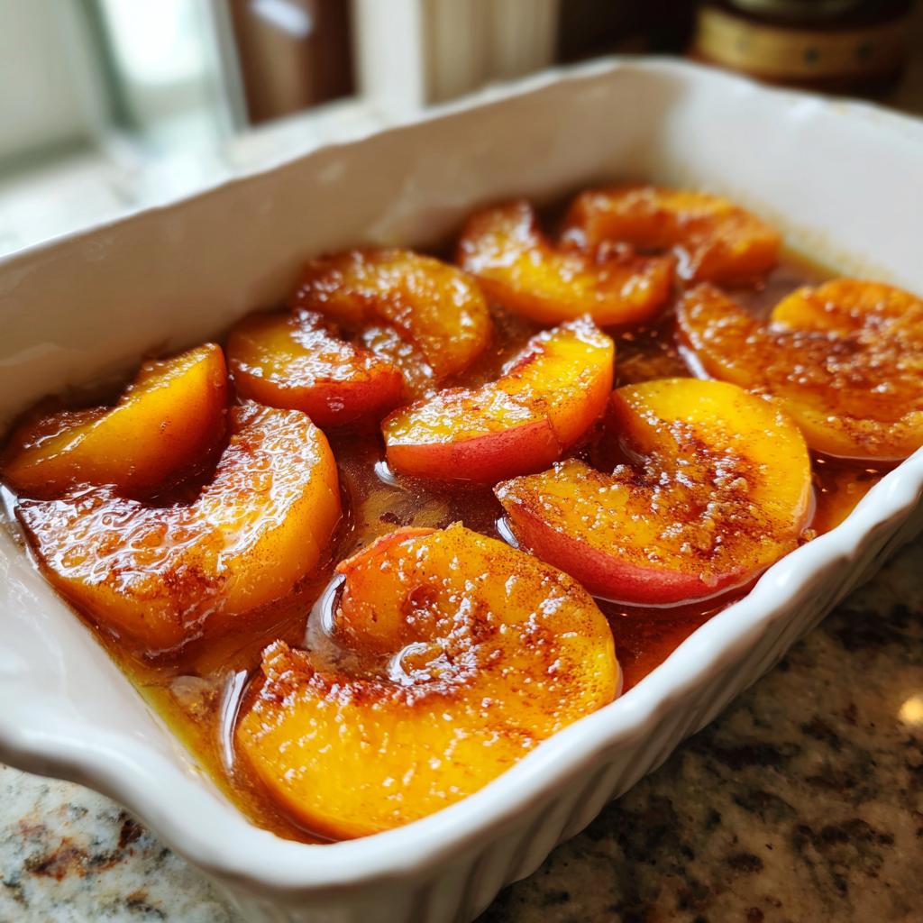 baked peaches recipe - Tasty