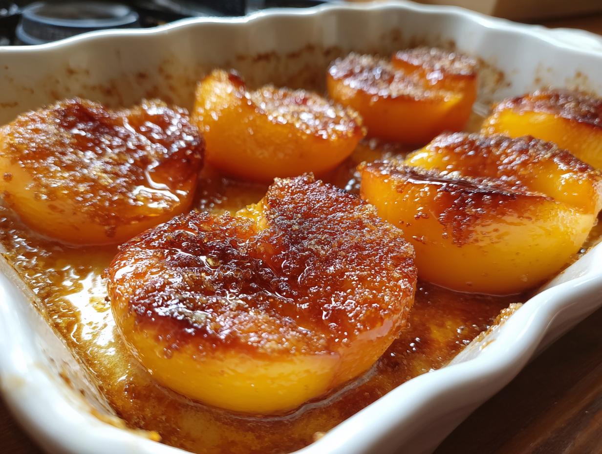 cinnamon sugar baked peaches - Featured