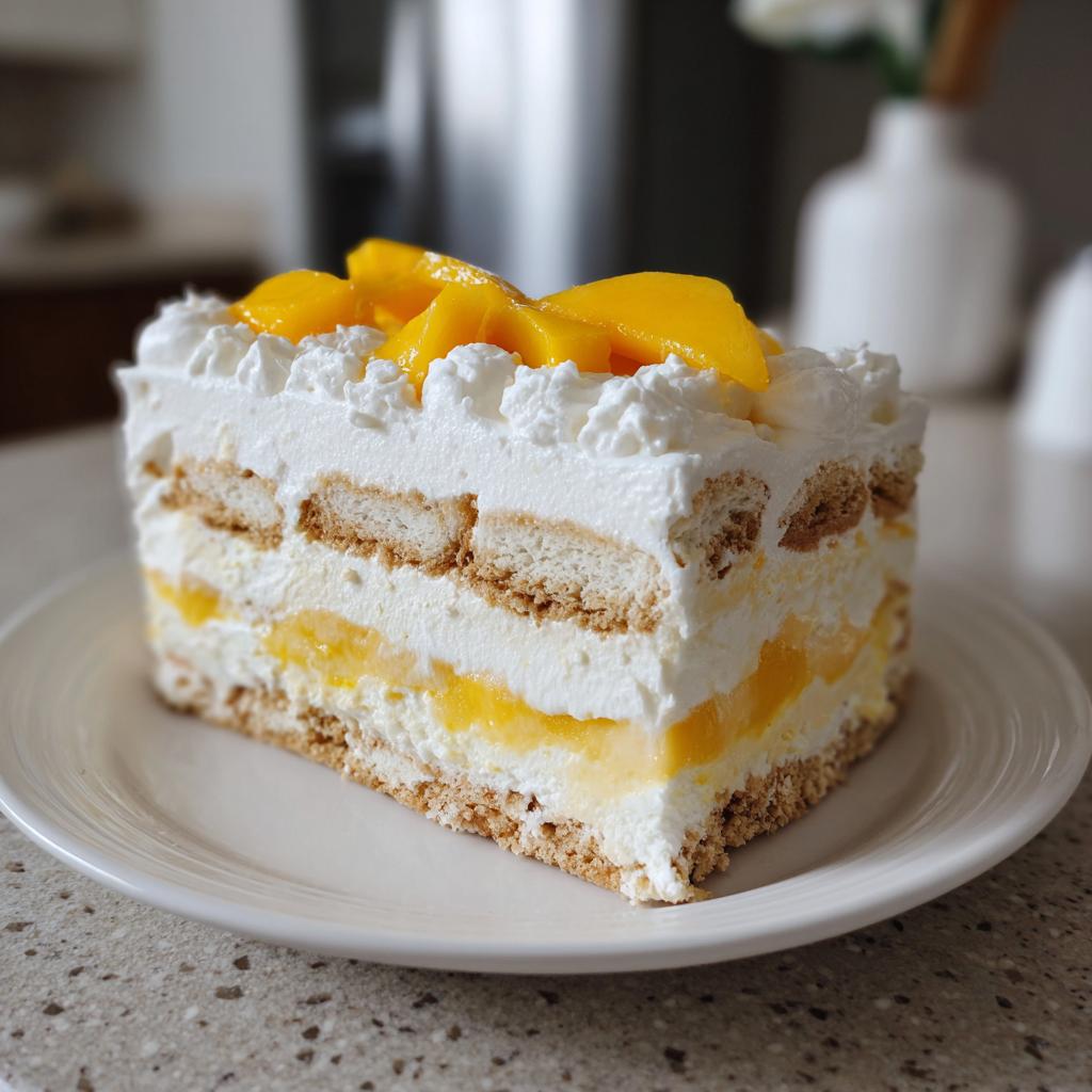 mango float no bake dessert - Tasty
