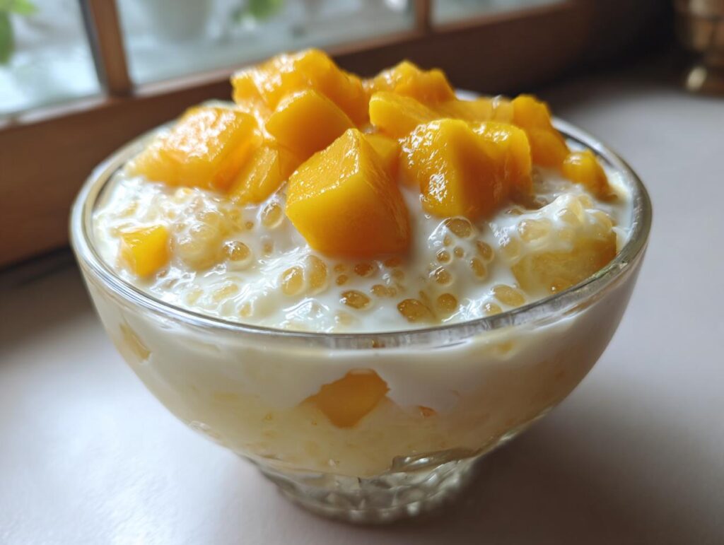 mango sago with milk - Featured
