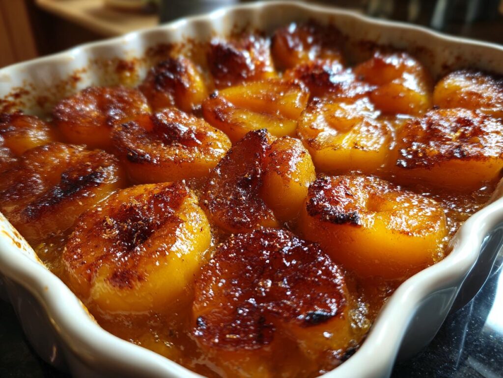oven baked peaches - Featured