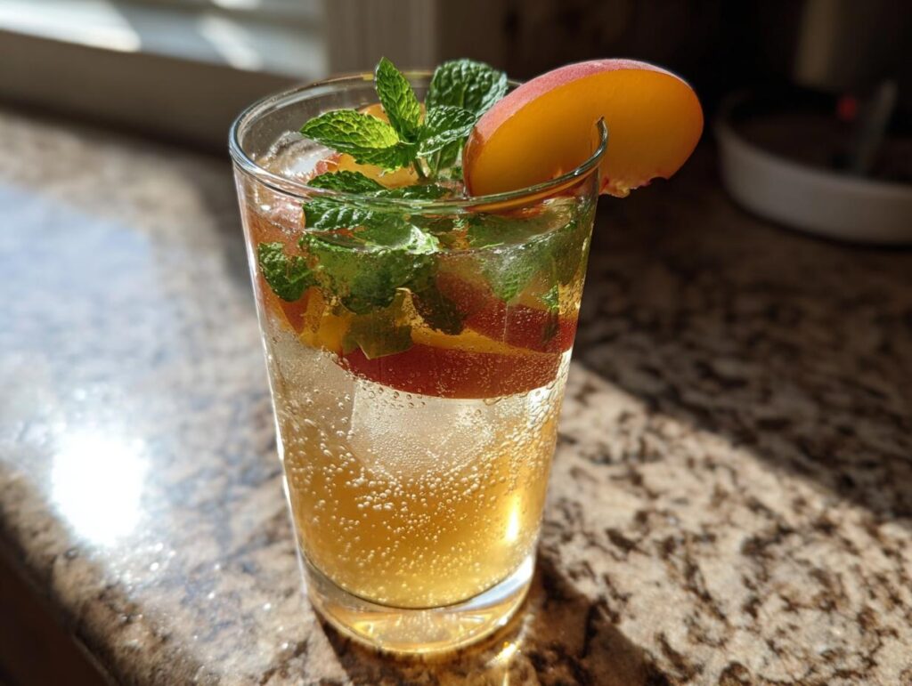 peach mint lemonade - Featured