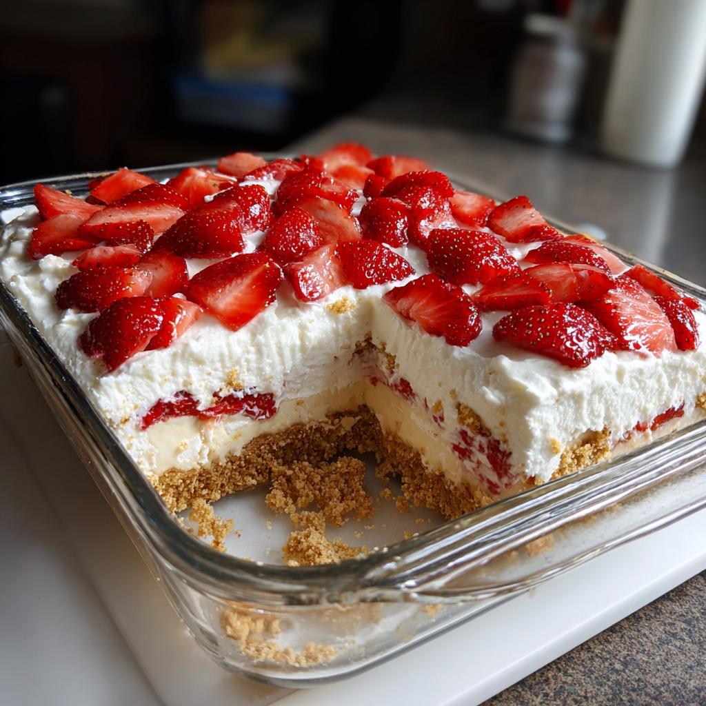 strawberry delight dessert - Tasty